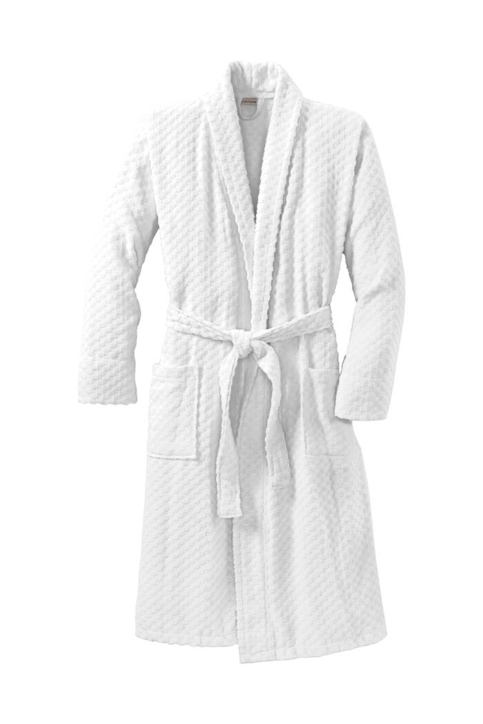 Checkered Terry Shawl Collar Robe – Luxury Yacht Spa & Guest Robe - Image 2